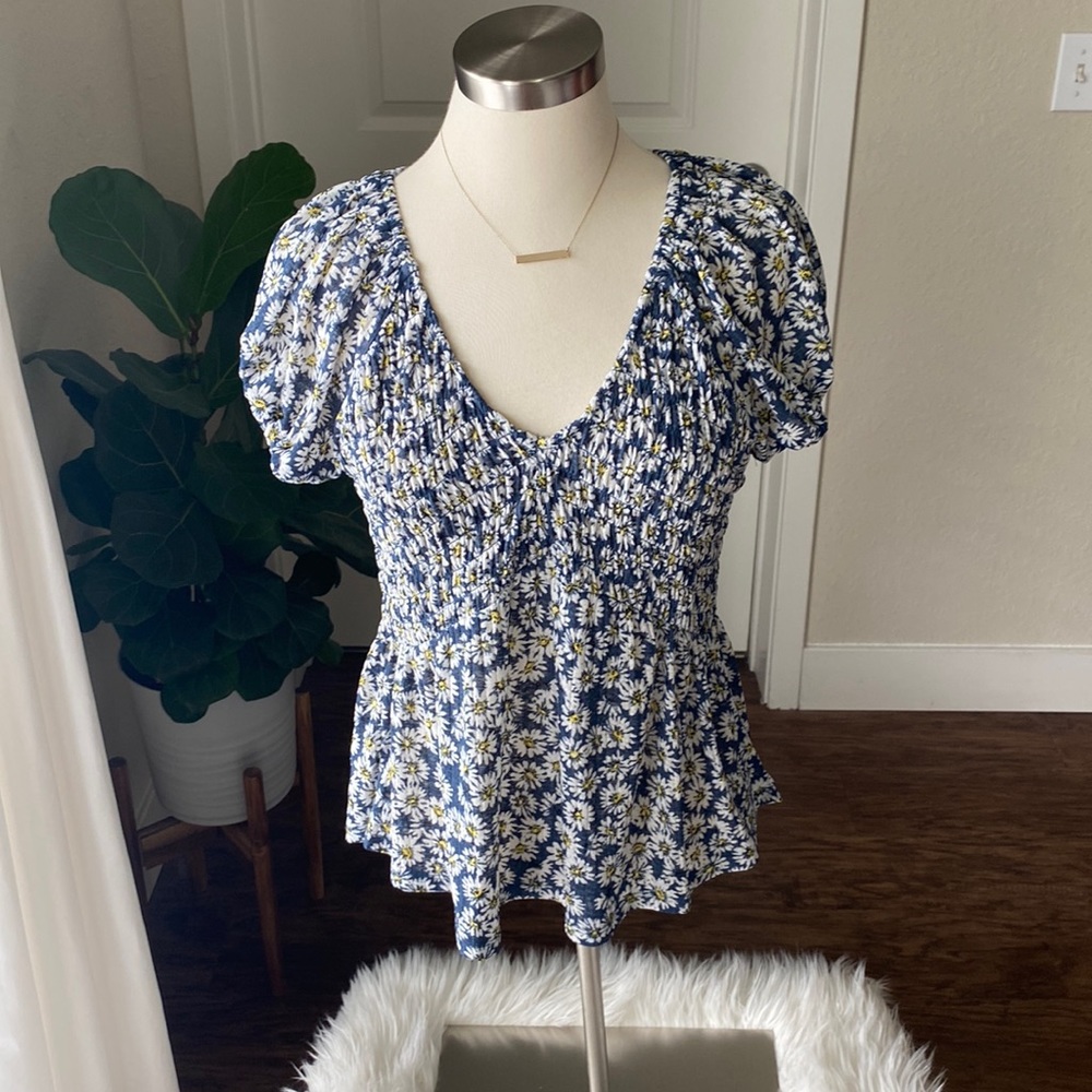 Francesca’s sunflower peplum top!